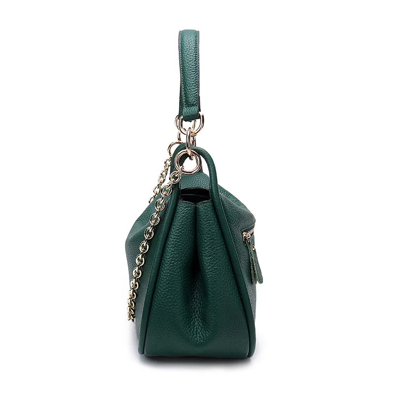 OLN Designer Chain Hobo Bag for Women Fashion Litchi Pebble Leather Female Lock Shoulder Bags Luxury Ladies Crossbody Handbag