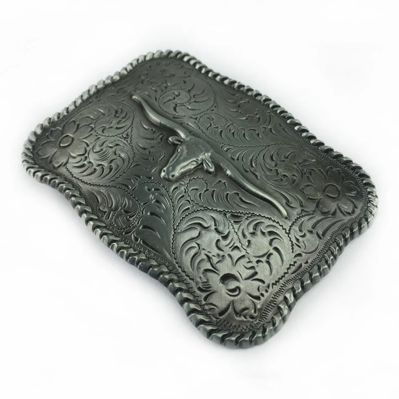 Металлические серебристые пряжки для ремня Bull Head ковбойские винтажные