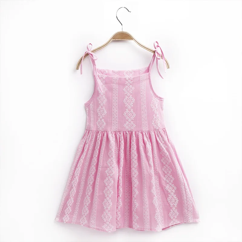 

Summer New Baby Dress Girls Fashion Dresses Cotton Children's Clothes Floral Vest Dot Cow Printed Kids Clothing Lovely Dress