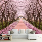 Самоклеящиеся обои на заказ, 3D романтические фрески с изображением цветущего вишневого дерева, гостиной, ТВ, фотообои