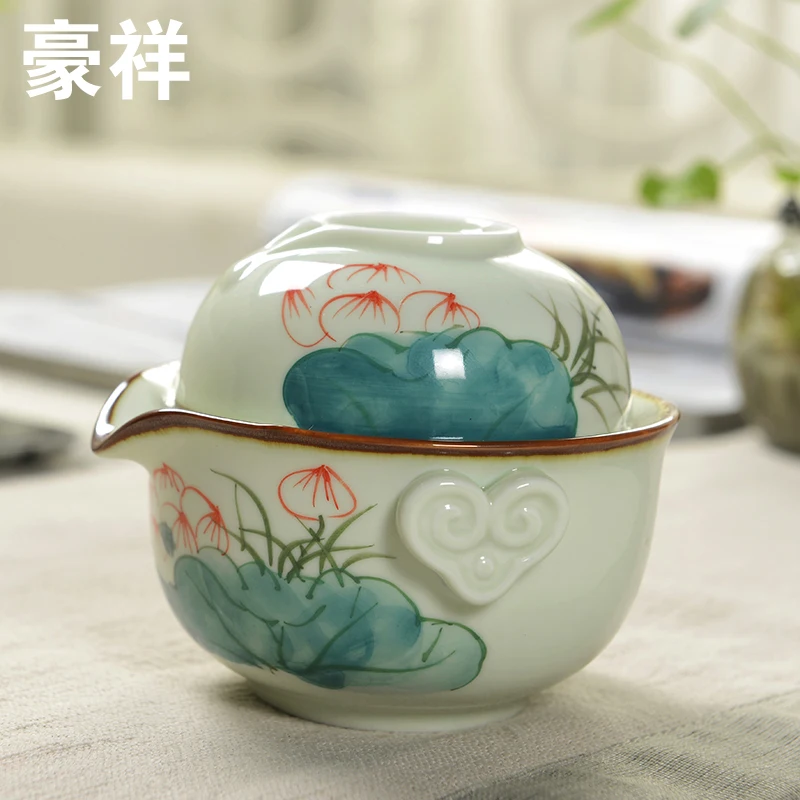 Чайный чайник Gaiwan 1 чаша ручная работа фарфоровая чашка для чая гайвань чайный