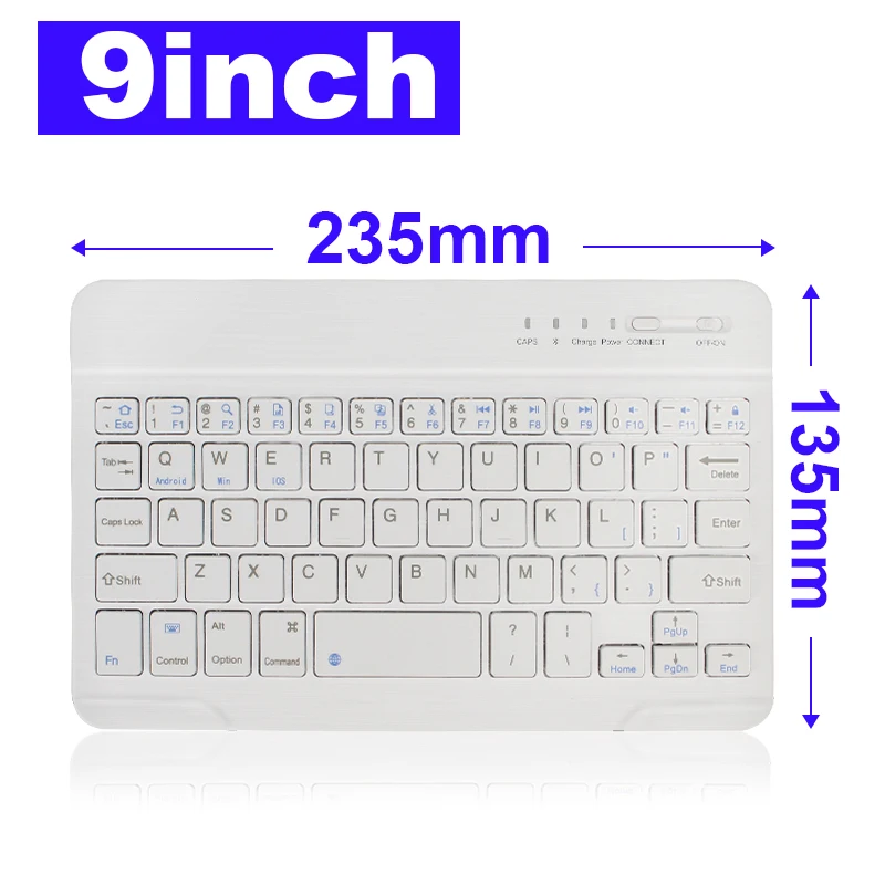 9 Inch White Беспроводной клавиатура Мини блютус клавиатура для iPad ТВ планшет телефон клавиатура Перезаряжаемые Поддержка IOS Andriod - Цвет: 9 Inch White