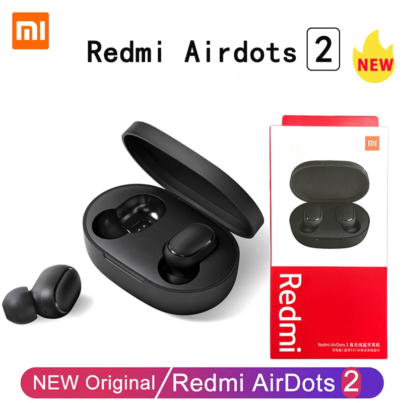 Новые беспроводные наушники Xiaomi Redmi AirDots 2 Bluetooth 5,0 redmi airdots2 Mi Ture беспроводные наушники-вкладыши стерео бас