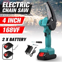 1500w 4 inch 168vf electric chain saw with battery garden pruning logging saw woodworking power tools adapt to makiita battery