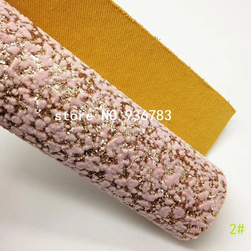 MQ073F 30X134 см мини-рулон блестящей ткани Флокированная блестящая кожа для