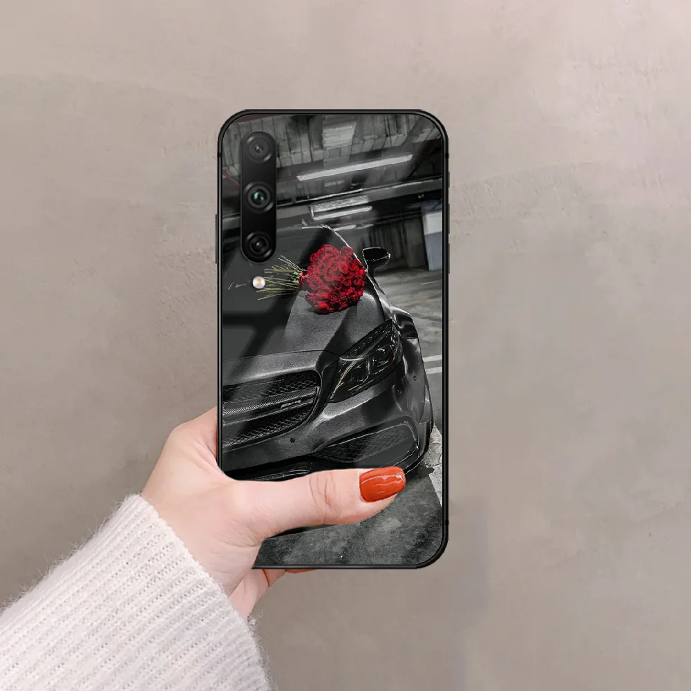 

Mercedes AMG Car Tempered Glass Phone Case Cover For Huawei Honor 7 8 9 10 20 A I X Lite Oppo 5 X 2 3 Pro Soft Black Etui