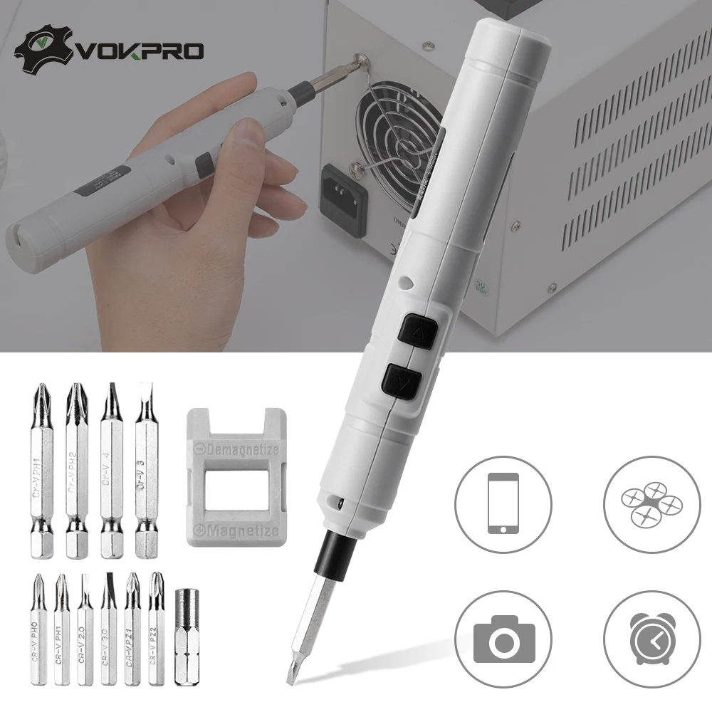 Мини отвертка электрическая Беспроводная с насадками и гибким