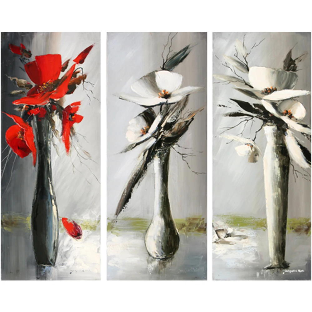 7 Розовый и красный цвет цветок стиль живопись маслом по номерам Наборы акрил