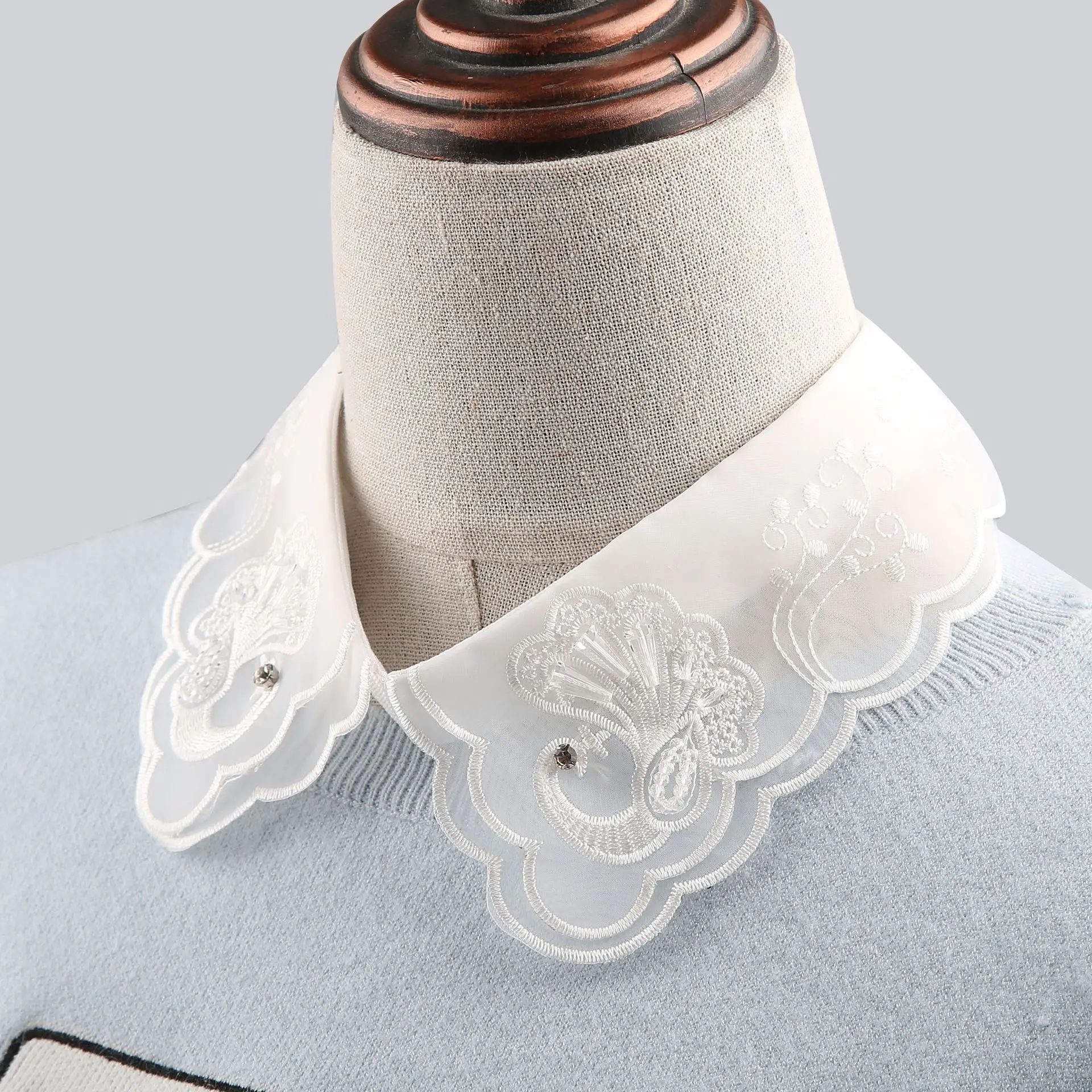 Linbaiway Для женщин из кружева с цветочным узором и вышивкой Ложные воротнички