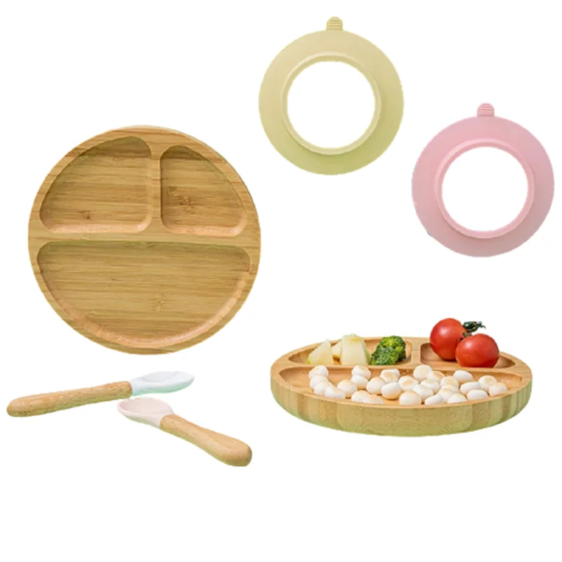 1 Набор для кормления ребенка чаша детская тарелка обеда бамбуковая столовая