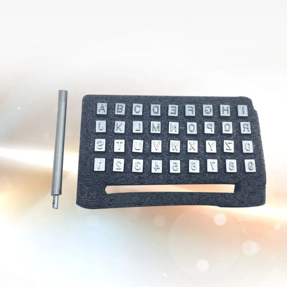 Набор алфавитных пробойников 37 шт. инструмент для работы с кожей и изделиями из