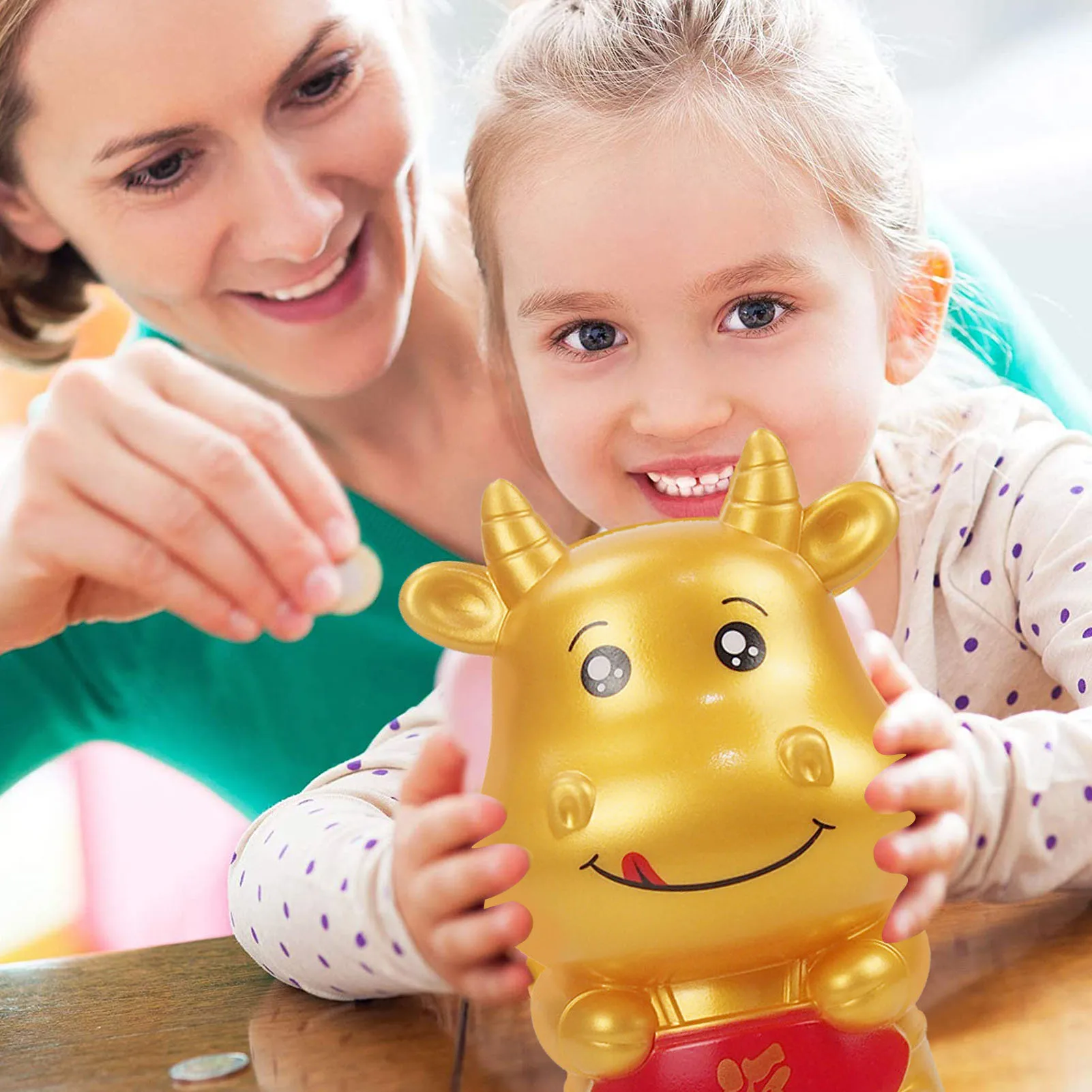 Копилка Милая Детская копилка золотой БЫК мультяшный Ретро бак для монет