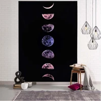 starry sky moon phase wall hanging tapestry aesthetics room decoration black tapestry bohemian hippie home decoration wall