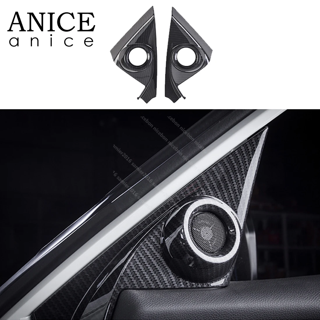 

2 шт., накладка на дверцу А-столба из углеродного волокна, подходит для Honda Civic 2016-2019