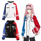 Аниме Darling in the Franxx Zero Two 02 косплей с капюшоном унисекс толстовки на молнии пальто с длинным рукавом Верхняя одежда Куртка