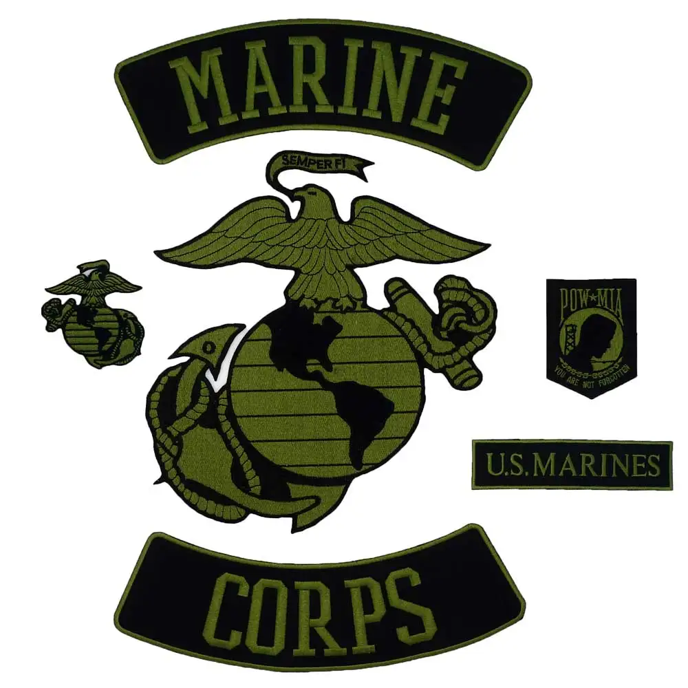 Вышитая швейная этикетка с орлом морской пехоты США панк байкерские нашивки