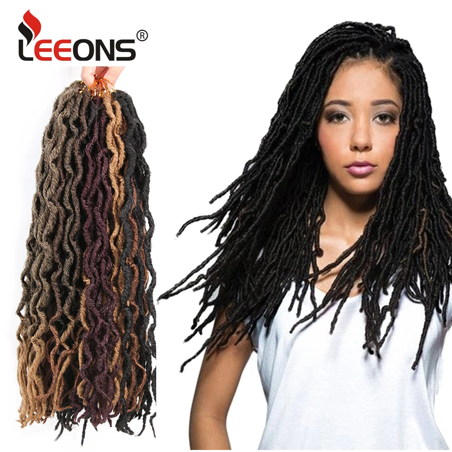 Leeons искусственные локоны в стиле Crochet волосы Горячая продажа Nu Locs синтетические