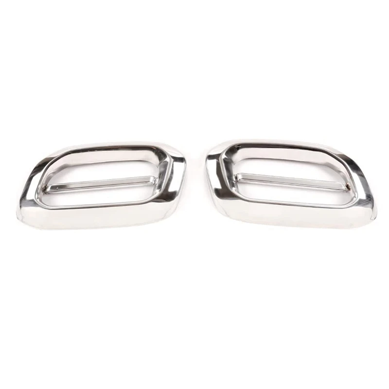 

Car Stainless Steel Exhaust Muffler Tail Throat Tip Pipe Cover Frame for Benz GLE GLC GLS 2019 2020 Accessories,Silver