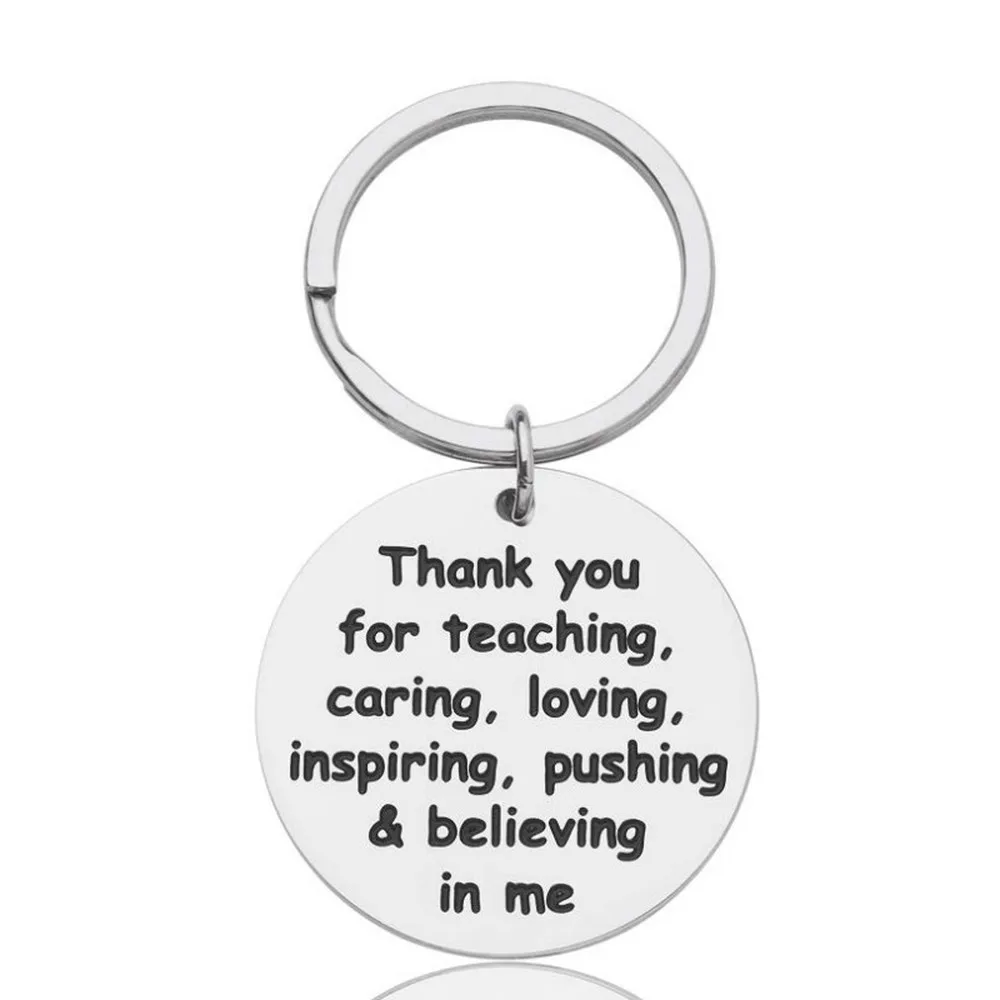 

Teacher Day Gift Thank You Keychain Gifts for Mom Dad Thanksgiving Day Graduation Appreciation Gift Stainless Steel Pedant Gift