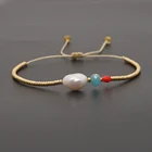 Женский браслет Go2Boho с пресноводным жемчугом, модный браслет с подвесками, браслеты с золотыми бусинами, ювелирные изделия, бижутерия