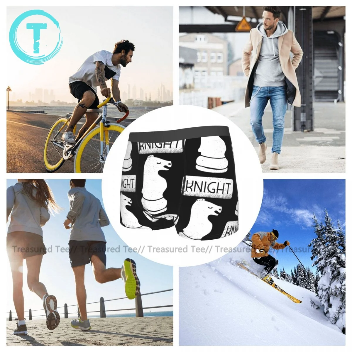 

Chess Underwear Hot Polyester Breathable Trunk Man Pouch Custom Boxer Brief