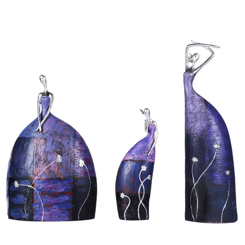 

Скандинавская абстрактная фиолетовая Женская фигурка, художественная фигурка, скульптура, Декор для дома, аксессуары, современное искусст...