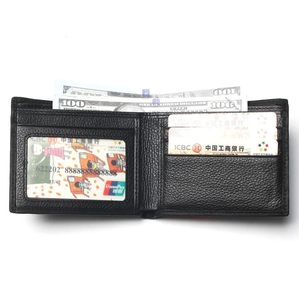 Мужской короткий кошелек с геометрическим тиснением чистый черный цвет дешевый