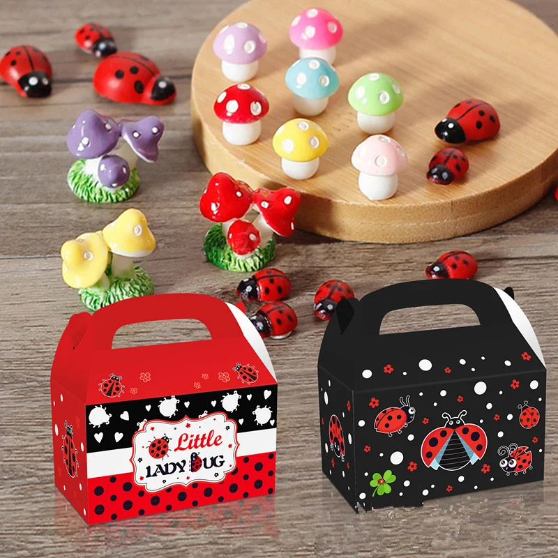 4 шт. бумажные коробки для конфет в виде божьей коровки | Дом и сад