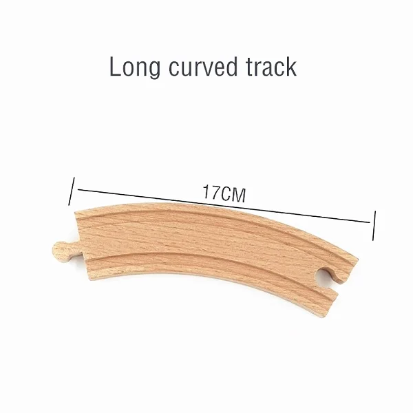 Long curved track Автомобильный деревянный трек железнодорожный поезд направляющее устройство аксессуары деревянная дорога Игрушка аксессуары работать со всеми основными брендами поездов - Цвет: Long curved track