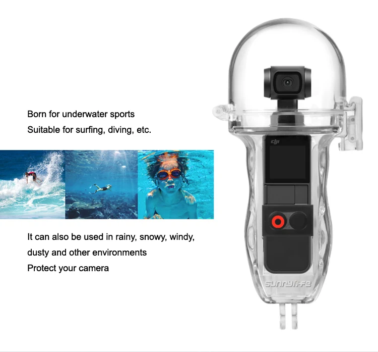 DJI Osmo Карманный чехол для дайвинга водонепроницаемый чехол Защитный корпус коробка с фильтром красный 60 м Глубина камеры аксессуары