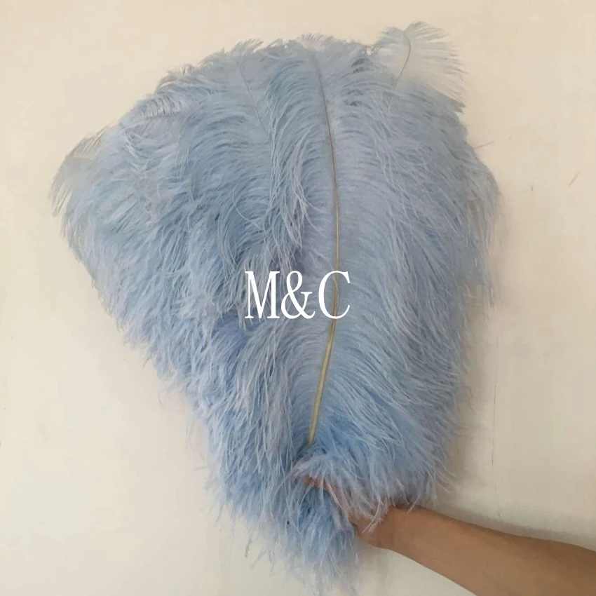 

Big pole Ostrich Feathers Sky Blue Dyed high quality Fluffy ostrich plumes 40-75cm 16-30inch long 50pcs/lot feather centerpieces