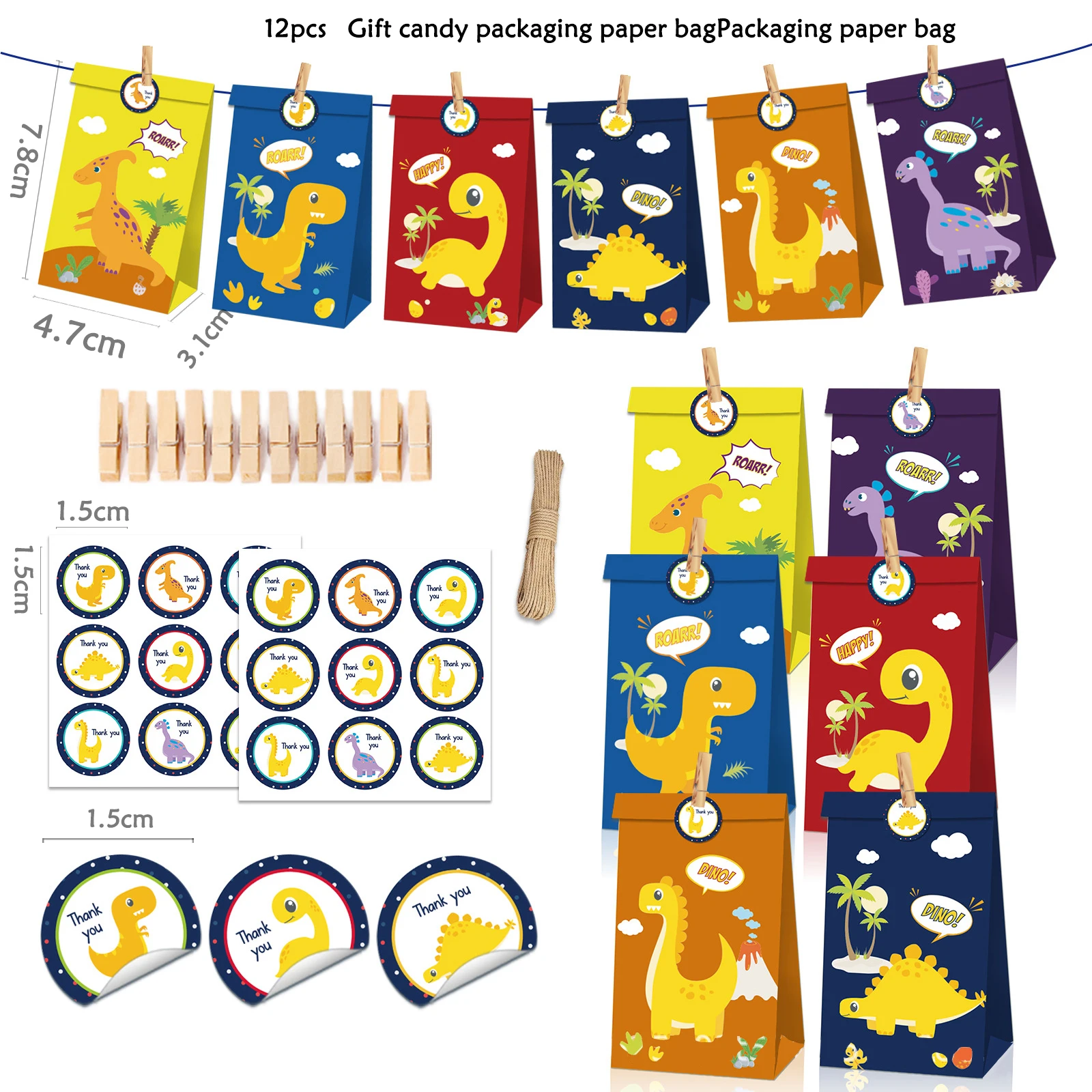 

Cute Dinosaur Party Gift Candy Bag Pack Jungle Roar Birthday Party Decor Jurassic World Dino Kids One 1st Birthday Party Favor