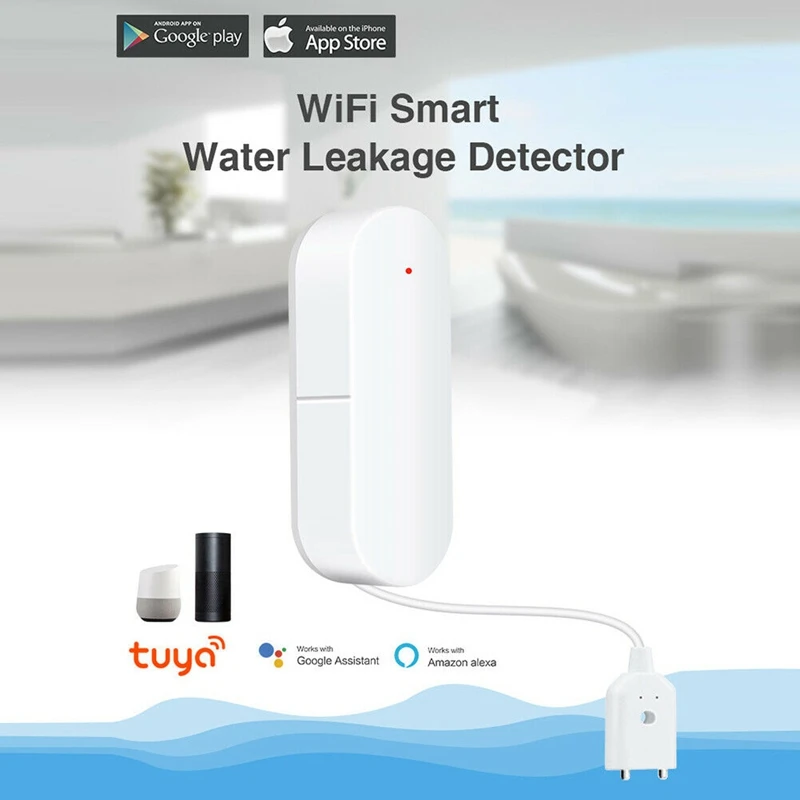 Смарт-датчик утечки воды AMS-WiFi детектор уровня с сигнализацией приложением Tuya Alexa
