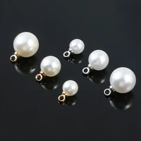 10pcslot imitation pearl pendant round crimp end beads charms for jewelry making diy earrings bracelet findings accessories