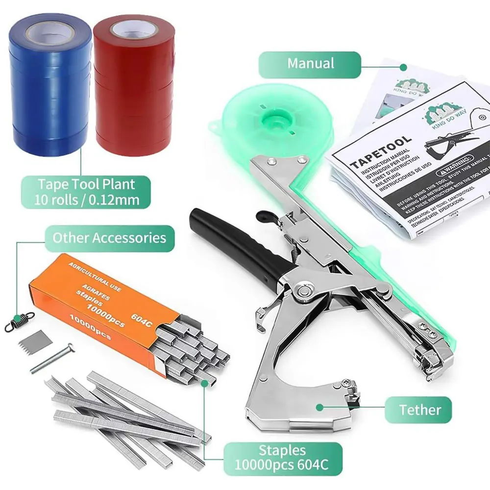 

2021NEW Garter Plants Branch Hand Tying Binding Machine Minced Vegetable Tapetool Tapener Home Garden Plant Tapetool Tapener