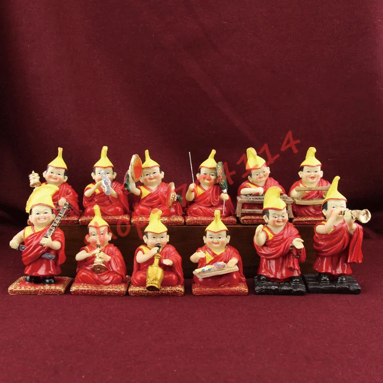 Украшения тибетского гостиной Будды маленькой ламы набор из 12 фигурок