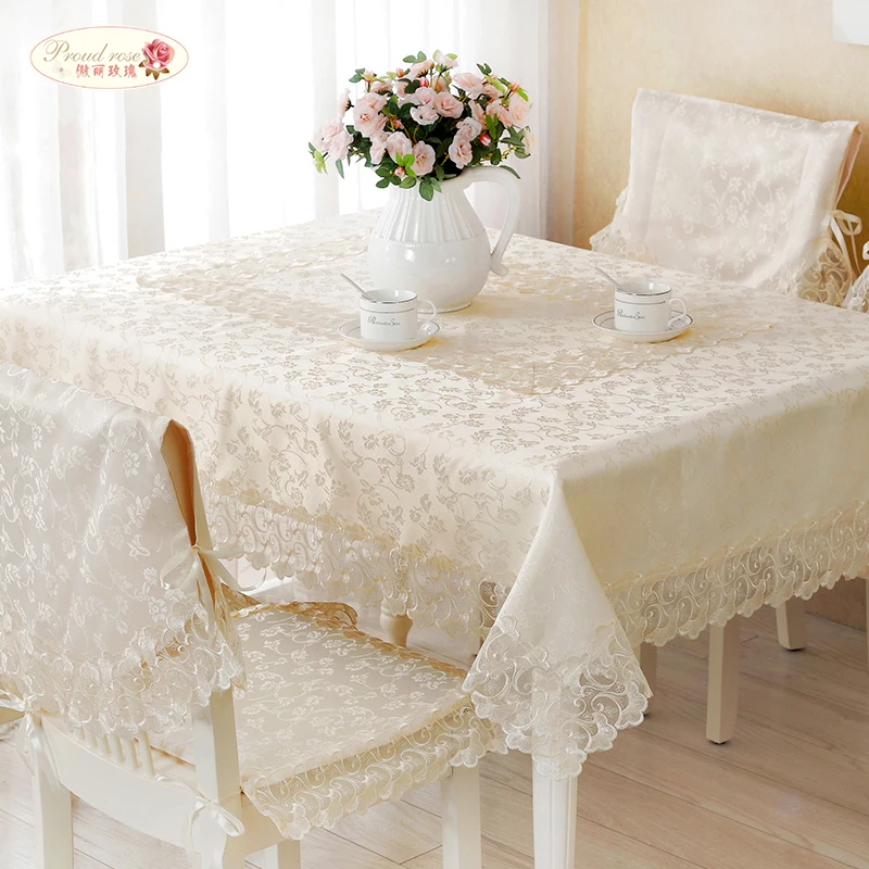 

European Rectangular Cloth Lace Embroidery Cover Modern Simple Household Round Tablecloth for Table