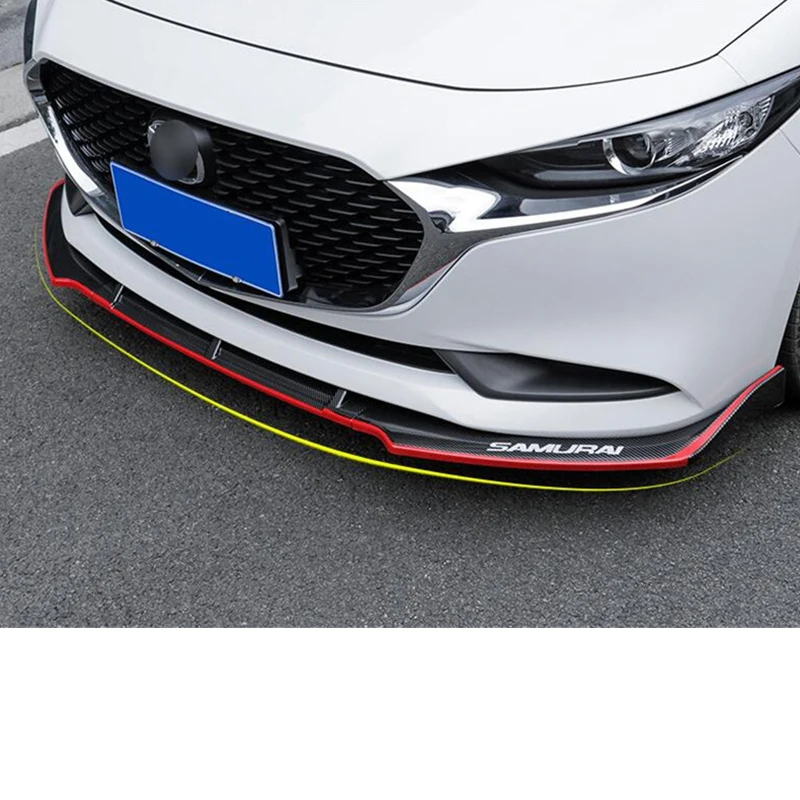 CEYUSOTFor Mazda 3 передний бампер спойлер Автомобильная крышка шт. глянцевый черный