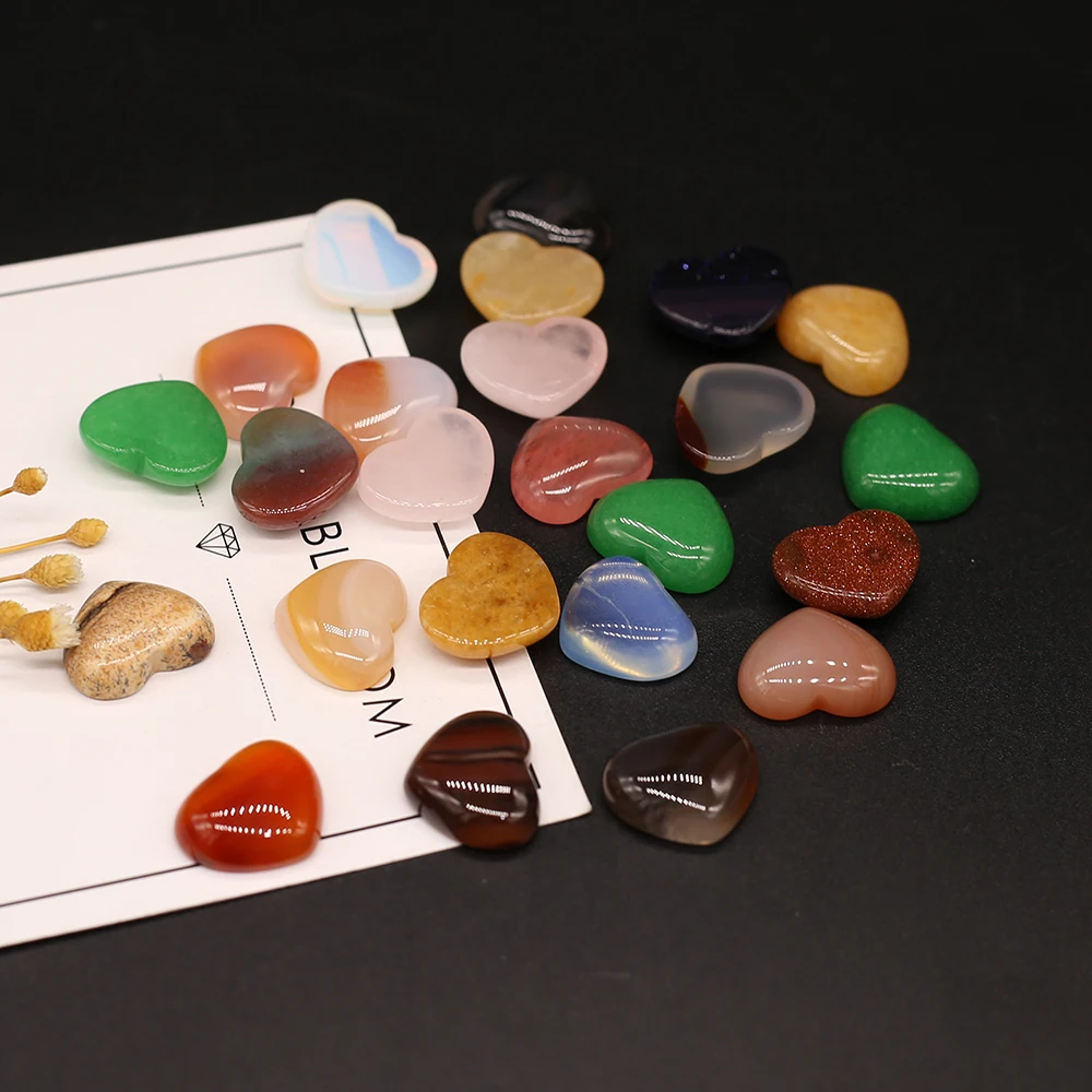 

6pcs Natural Cabochon Heart Shape Opal Watermelon Red Stone Loose Bead for Jewelry Making Ring Earrings Accessories Size 15x18mm