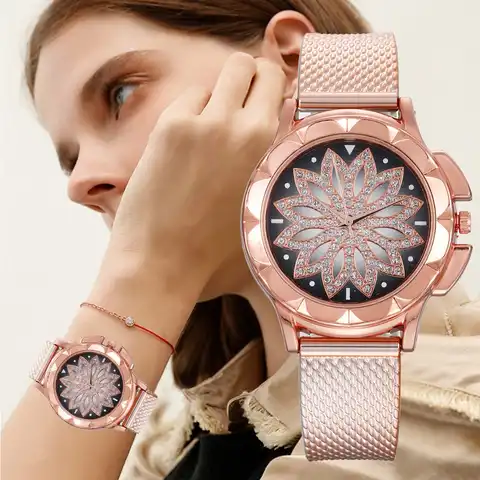 Женские часы, модные женские часы со стальным ремешком, необычный женский модный подарок, модные женские часы с розовым ремешком