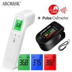 Портативный Пальчиковый пульсоксиметр, измеритель насыщения крови кислородом, Пульсоксиметр SPO2 + инфракрасный ЛОБНЫЙ цифровой термометр