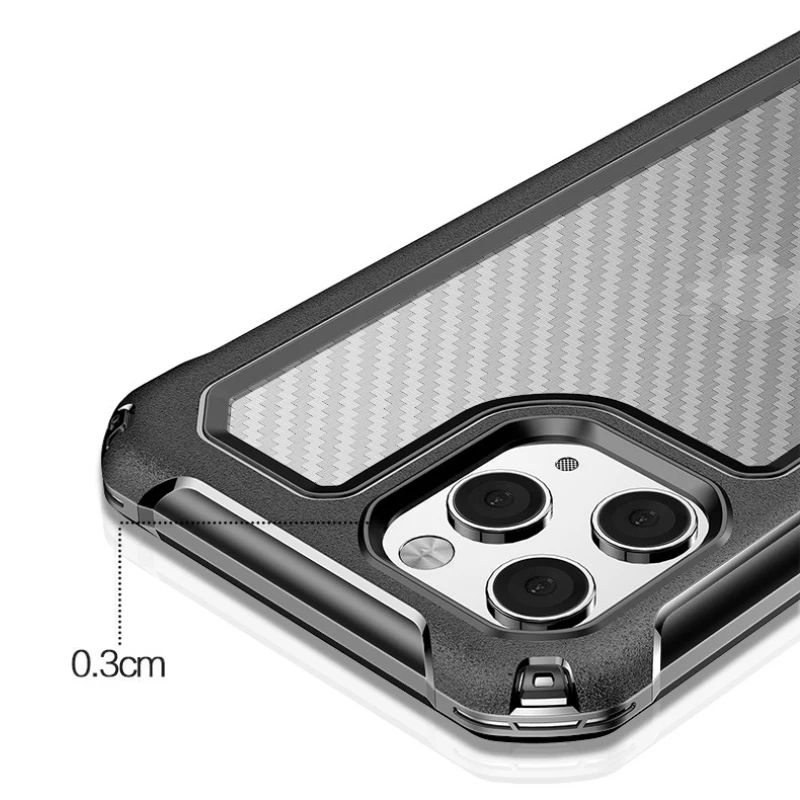 Жесткий Прозрачный поликарбонатный чехол из углеродного волокна для iphone 12 Pro Max