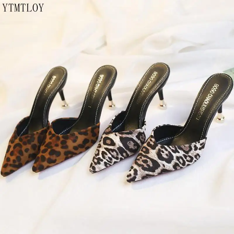 

Women Pumps High Heels Ladies Slides Fashion Plus Size Female Leopard Slippers Mules Ytmtloy Zapatillas Mujer Casa Sapato