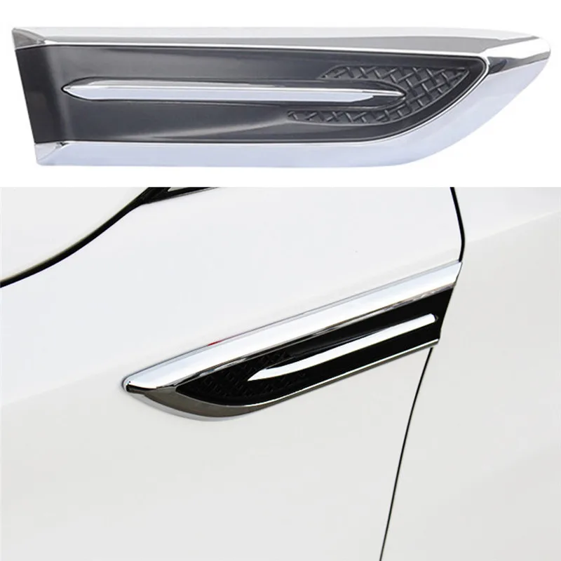 1 Pair 19x5cm 3D Vent Air Flow Engine Cover Side Stickers Fender Sticker Decal Automobile Shark Gills Car Decorated | Автомобили и