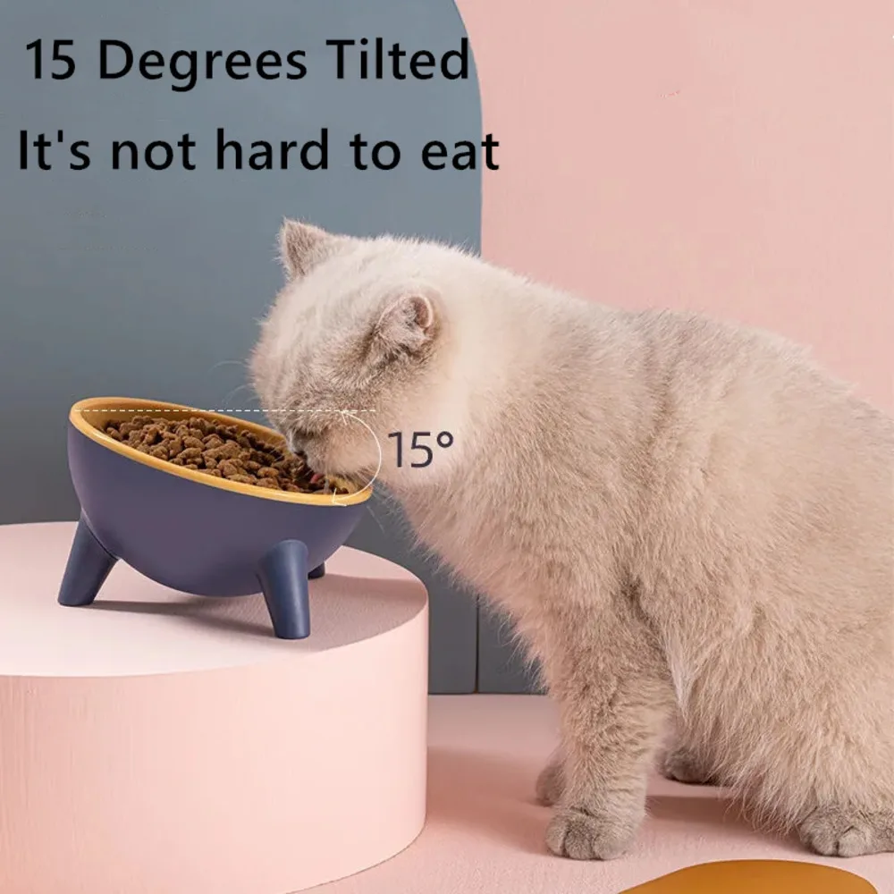 

2021 Direct Selling Cat Dog Bowl Non-slip With Stand Safeguard Neck Puppy Cats Feeder 15 Degrees Tilted Food Water Drink Dish
