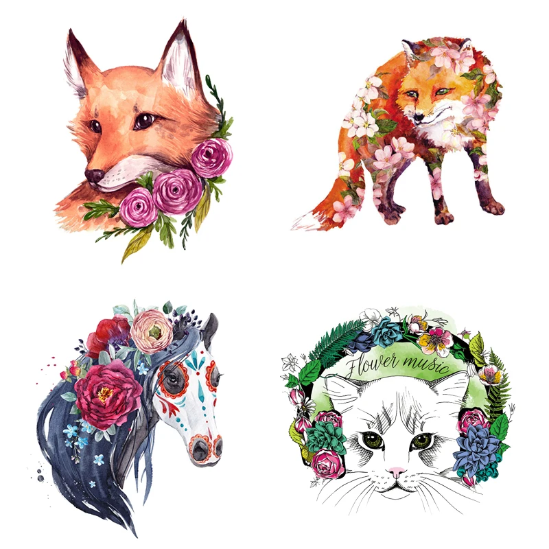 Термонаклейки Pulaqi с изображением лошадей и цветов термоклейкие наклейки на