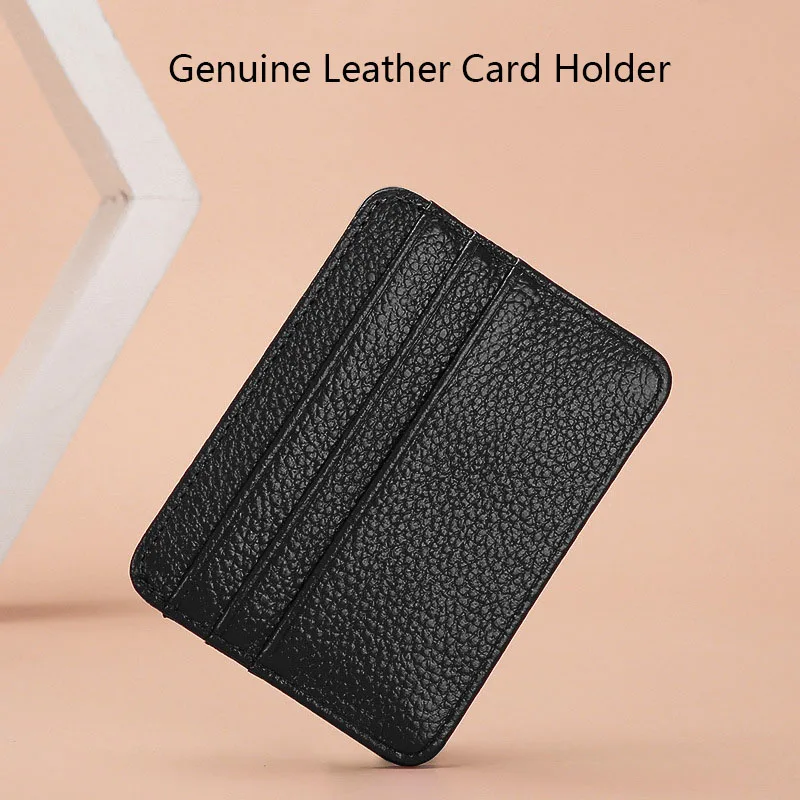 

Genunie Leather Ladies Card Holder Unisex Business Card Holder Fashion Casual Cardholder Men Women Credit ID Holder Bank Case