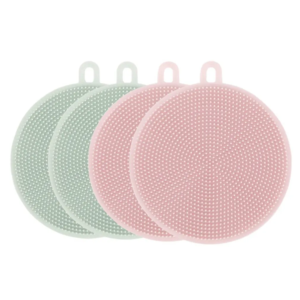 

1pc Kitchen Cleaning Brush Washing Cleaning Brushes Pot Pan Sponge Scrubber Fruit Vegetable Dish Silicone Dishwashing Brush
