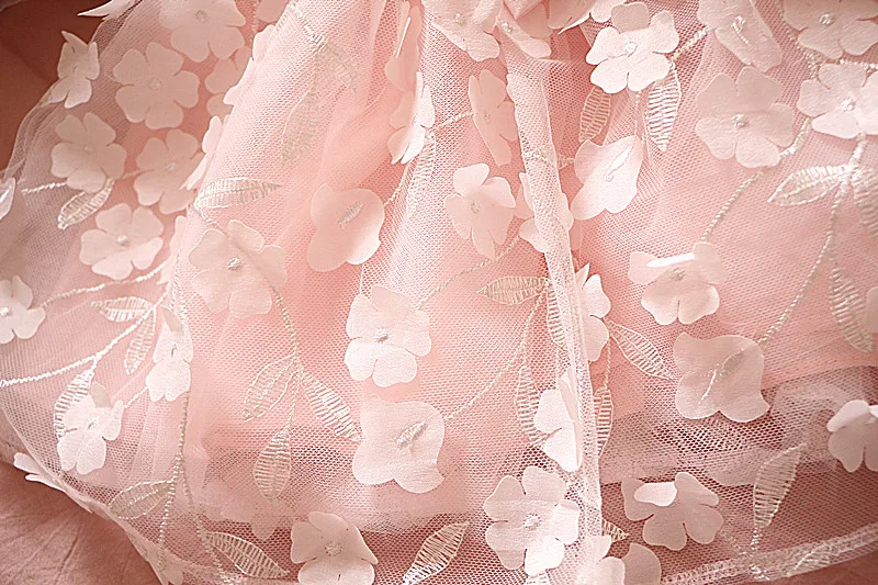 Платье с цветочным рисунком для маленьких девочек белое розовое кружевное