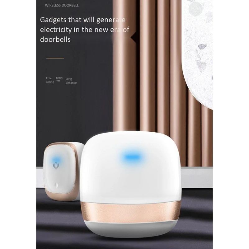 

B911 Self-Powered Wireless Doorbell Smart Waterproof Music Wireless Doorbell for One Family(EU Plug)